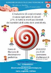 Lezione interattiva di manovre disostruzione pediatrica CRI Cislago