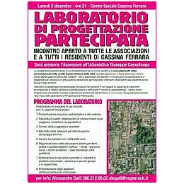 Laboratorio di Progettazione partecipata in Cassina Ferrara Centro Sociale Cassina Ferrara