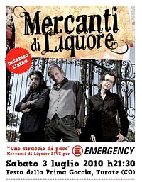 "Uno Straccio di Pace, i Mercanti Di Liquore Live per EMERGENCY" Gruppo Emergency Saronno